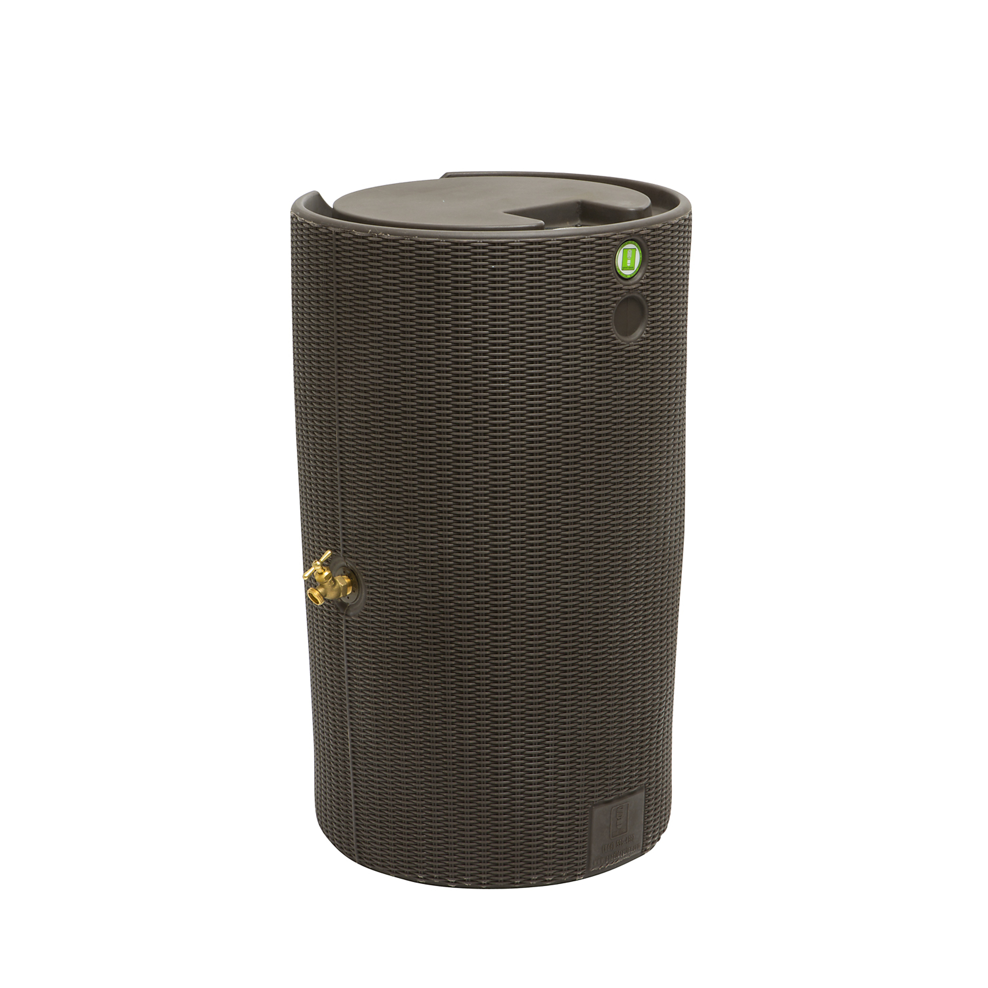 Good Ideas Impressions Bali Rain Saver Barrel — 50 Gallon, Flat Top, Dark Brown, Model# IMP-B50NP-DBR